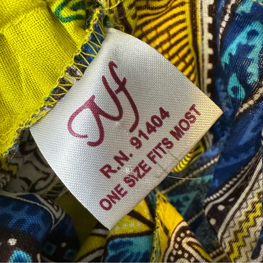 NF Ankara African Print Maxi Skirt OS Yellow and Blue - Picture 10 of 11